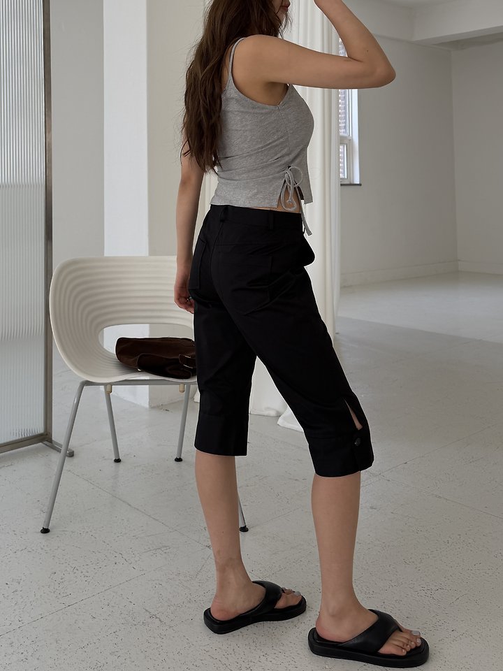Baguette - Korean Women Fashion - #romanticstyle - Capri Button Pants - 4