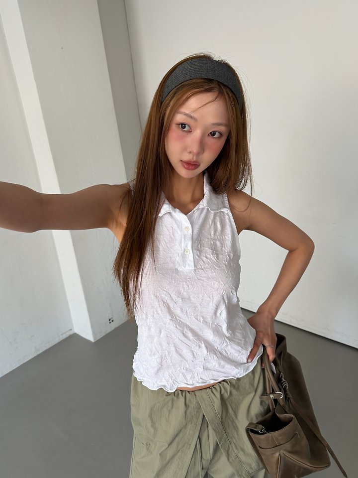 Baguette - Korean Women Fashion - #romanticstyle - Hour Collar Tee - 4
