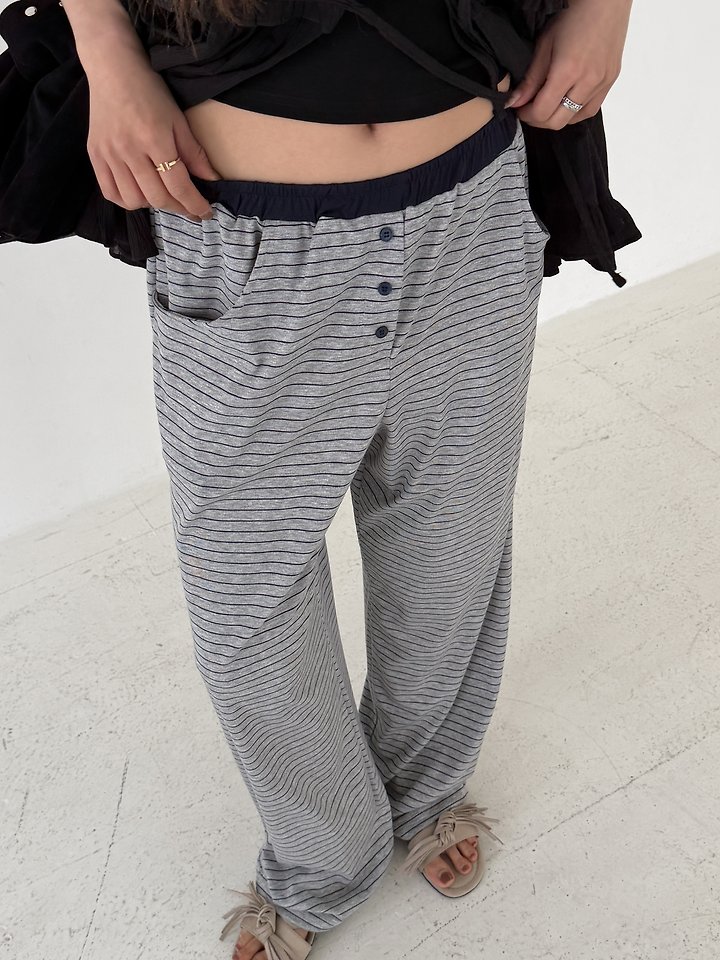 Baguette - Korean Women Fashion - #thelittlethings - Striped Jogger Pants - 2