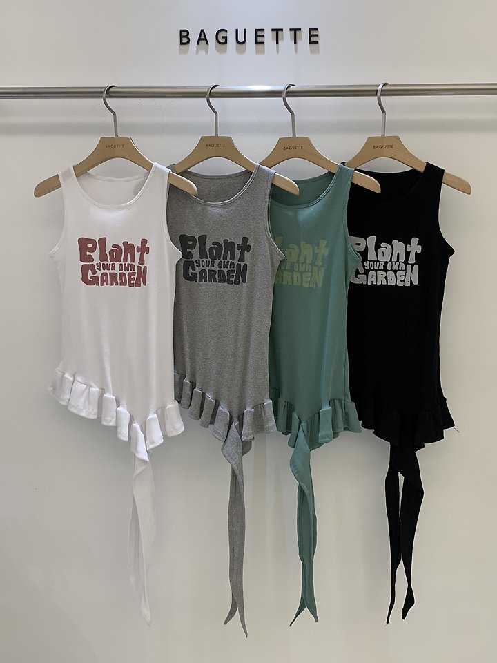 Baguette - Korean Women Fashion - #thelittlethings - Plant Sleeveless Top