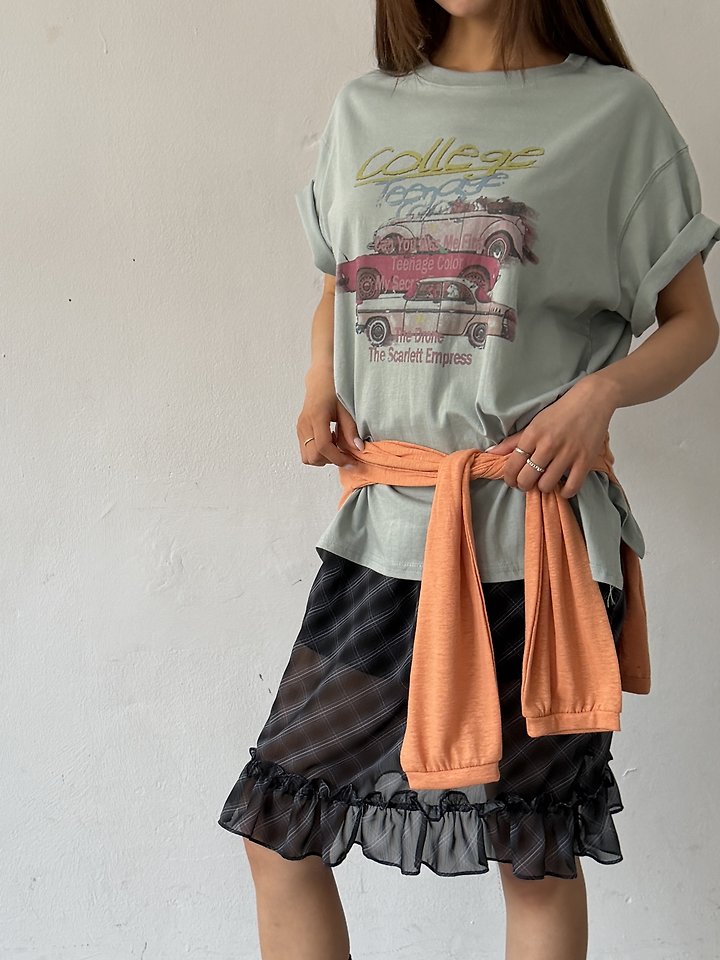 Baguette - Korean Women Fashion - #vintageinspired - Check Frill Skirt - 4