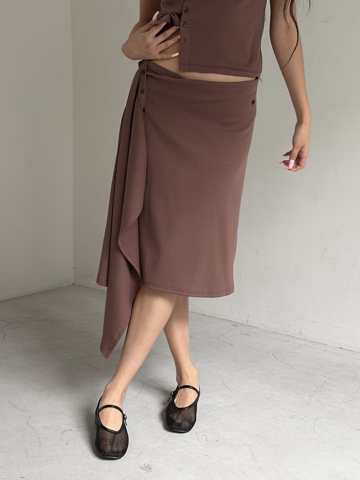Baguette - Korean Women Fashion - #womensfashion - Button Set (Cardigan + Skirt) - 12