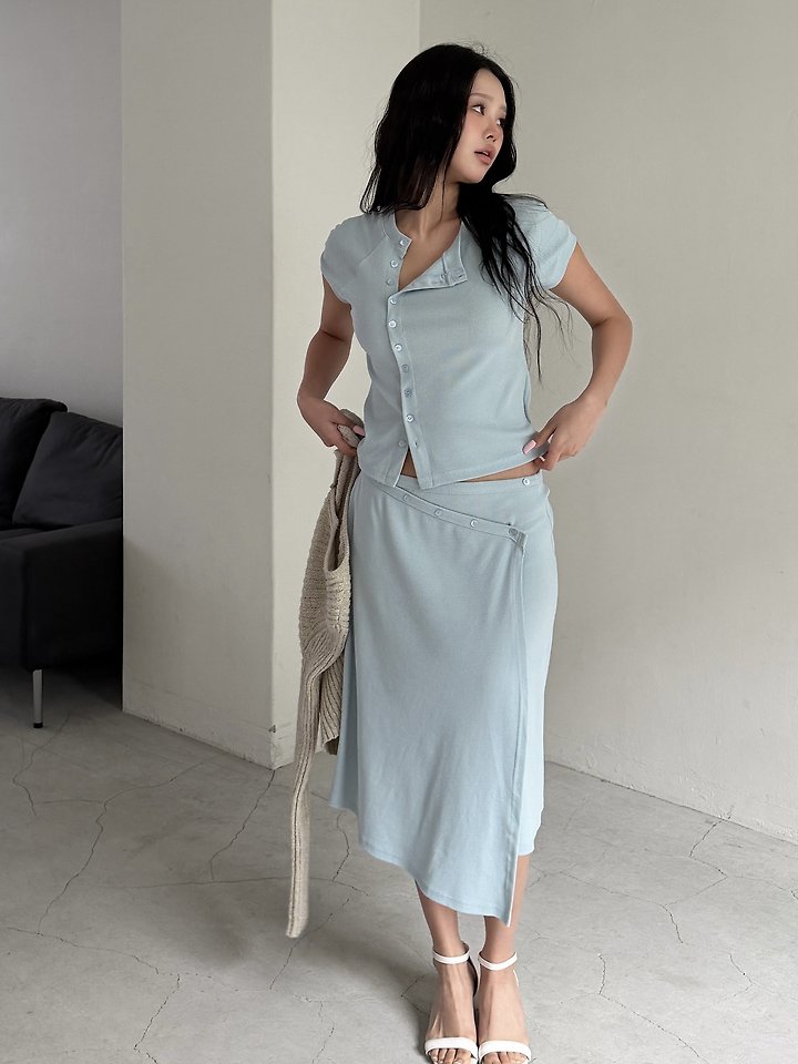 Baguette - Korean Women Fashion - #womensfashion - Button Set (Cardigan + Skirt) - 6