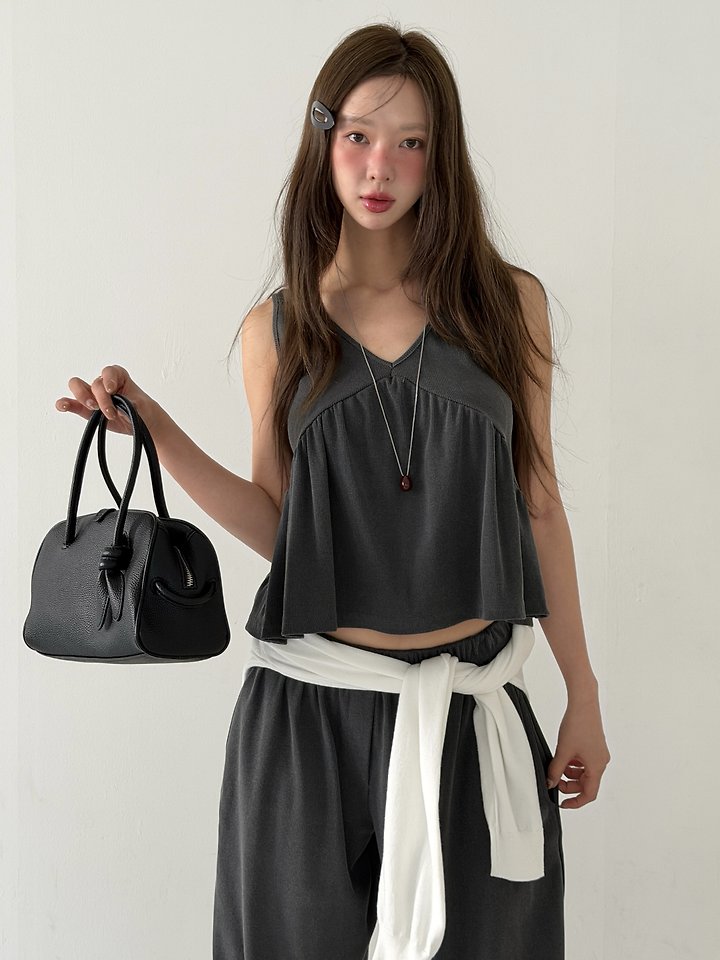 Baguette - Korean Women Fashion - #womensfashion - Lauren Ribbed Set (Sleeveless Top + Pants) - 3