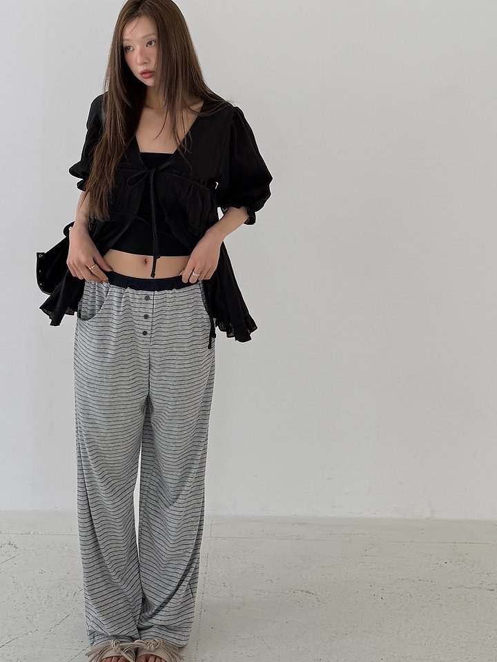 Baguette - Korean Women Fashion - #momslook - Striped Jogger Pants - 4