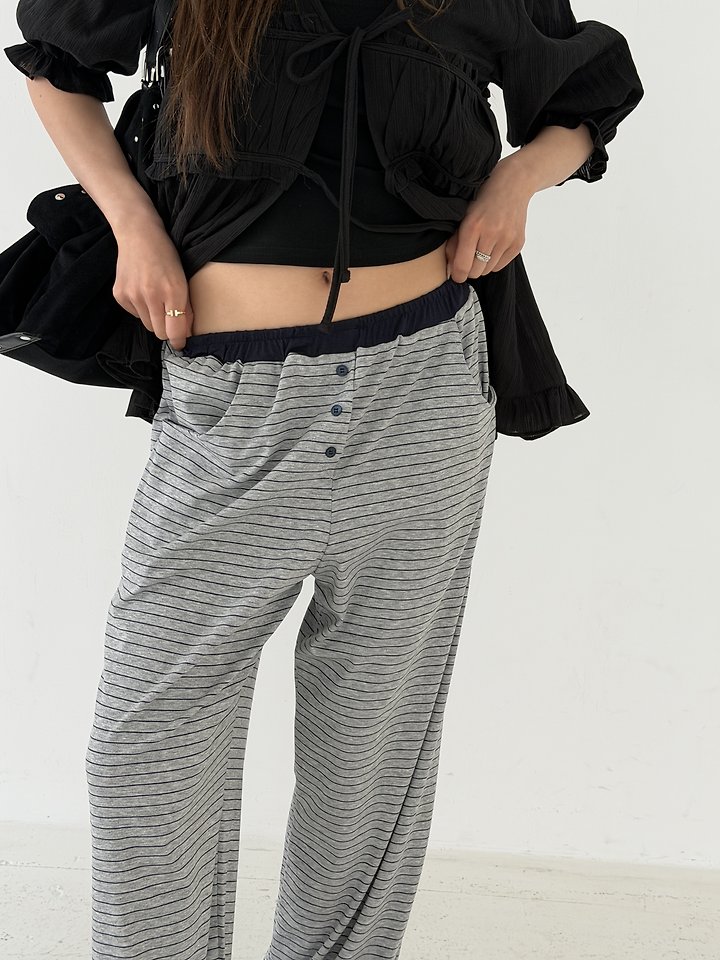 Baguette - Korean Women Fashion - #womensfashion - Striped Jogger Pants - 6