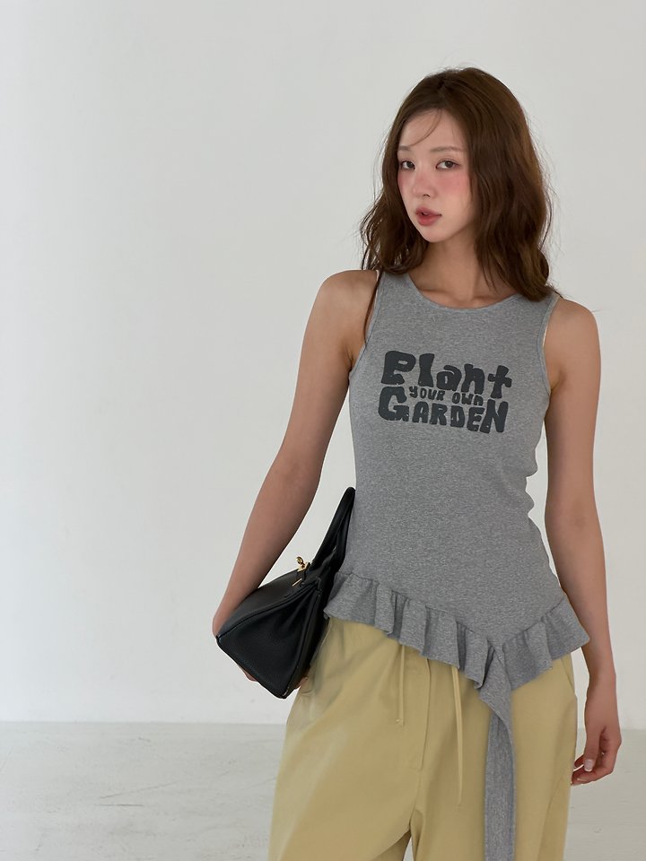 Baguette - Korean Women Fashion - #womensfashion - Plant Sleeveless Top - 11