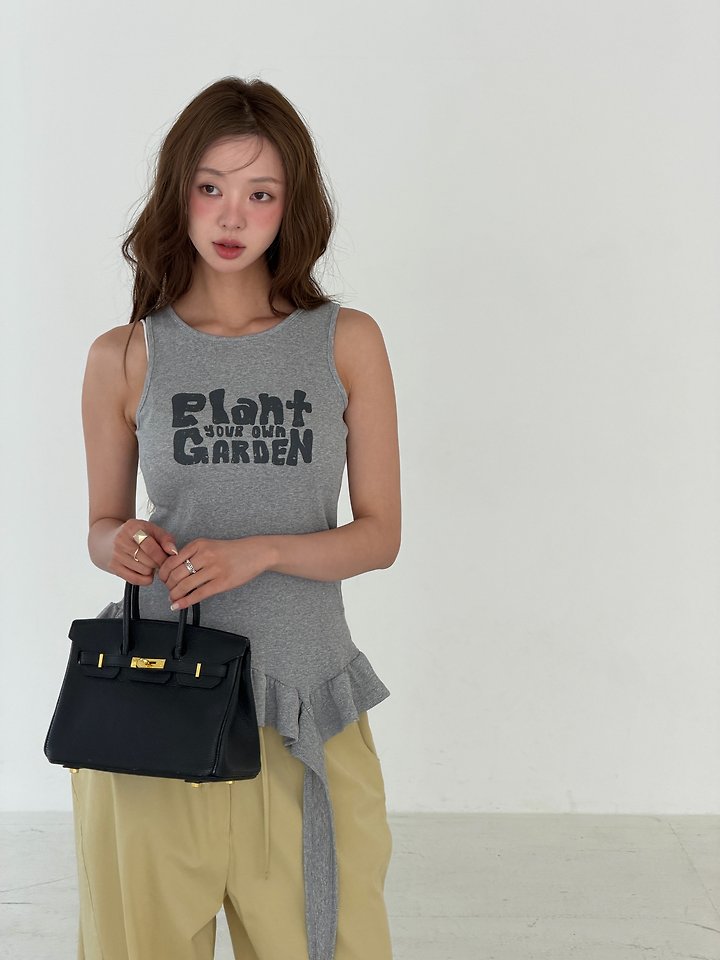 Baguette - Korean Women Fashion - #womensfashion - Plant Sleeveless Top - 9