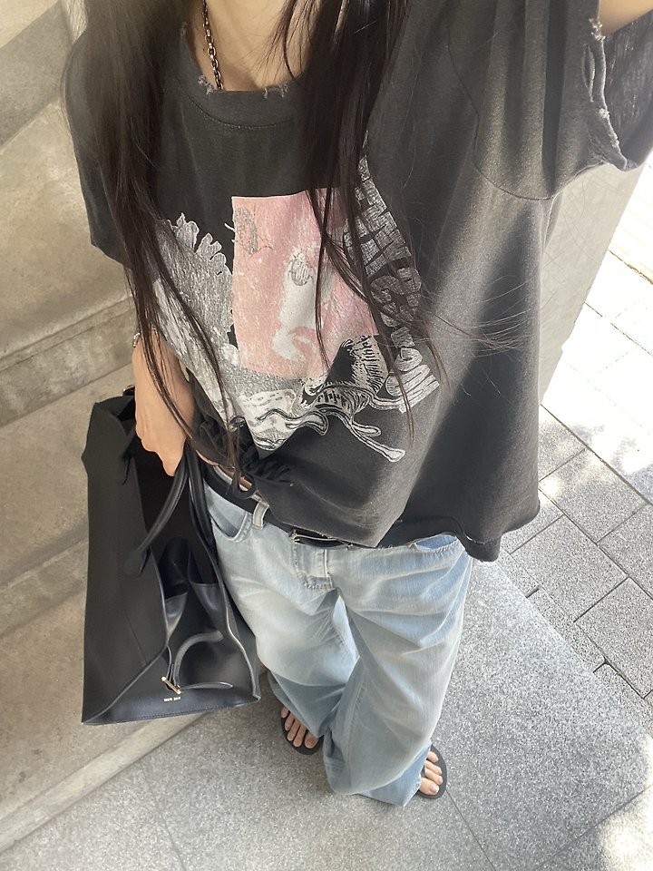 Baguette - Korean Women Fashion - #womensfashion - Alex Vintage Tee - 3
