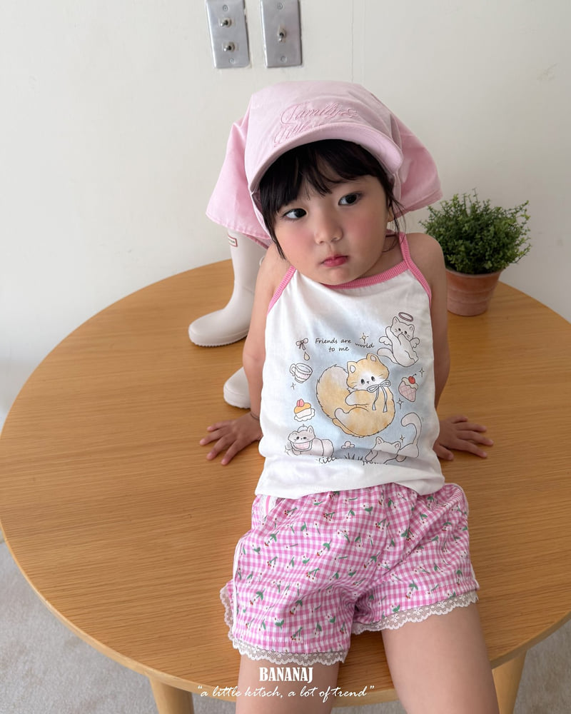 Banana J - Korean Children Fashion - #designkidswear - Dina Kitten Sleeveless Top - 6