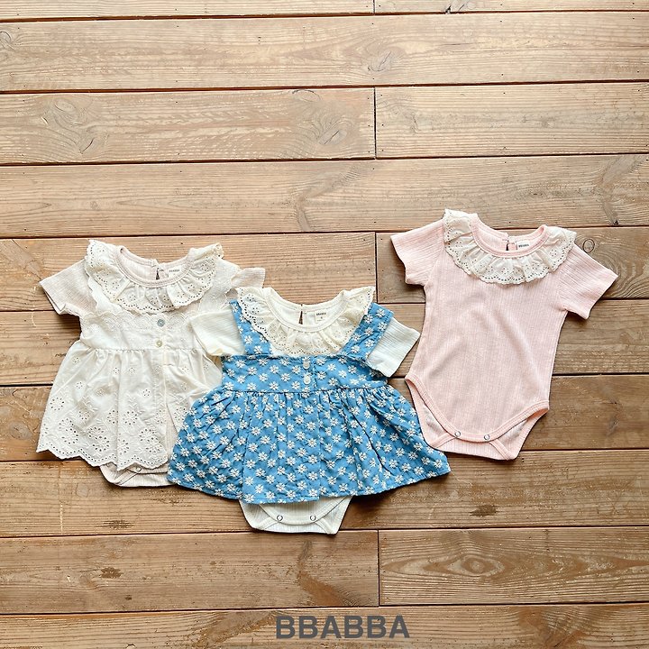 Bbabba - Korean Baby Fashion - #babyboutique - Frill Eyelet Suit - 5