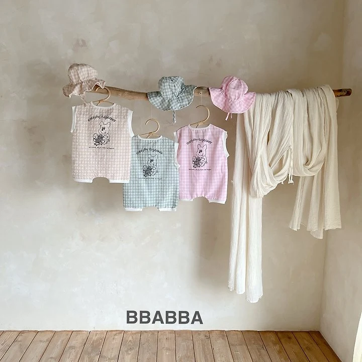 Bbabba - Korean Baby Fashion - #babyboutique - Check Bear Suit (Baby) - 3
