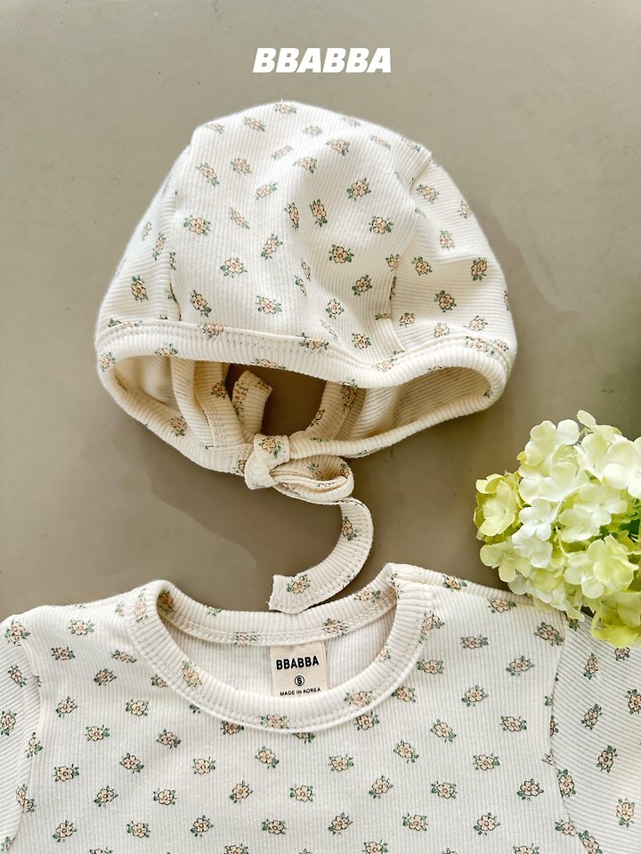 Bbabba - Korean Baby Fashion - #babyboutique - Fiore Floral Suit (Bonnet Set) - 4