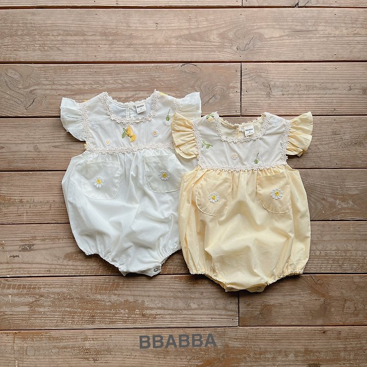 Bbabba - Korean Baby Fashion - #babyboutiqueclothing - Flower Wing Embroidered Suit - 8