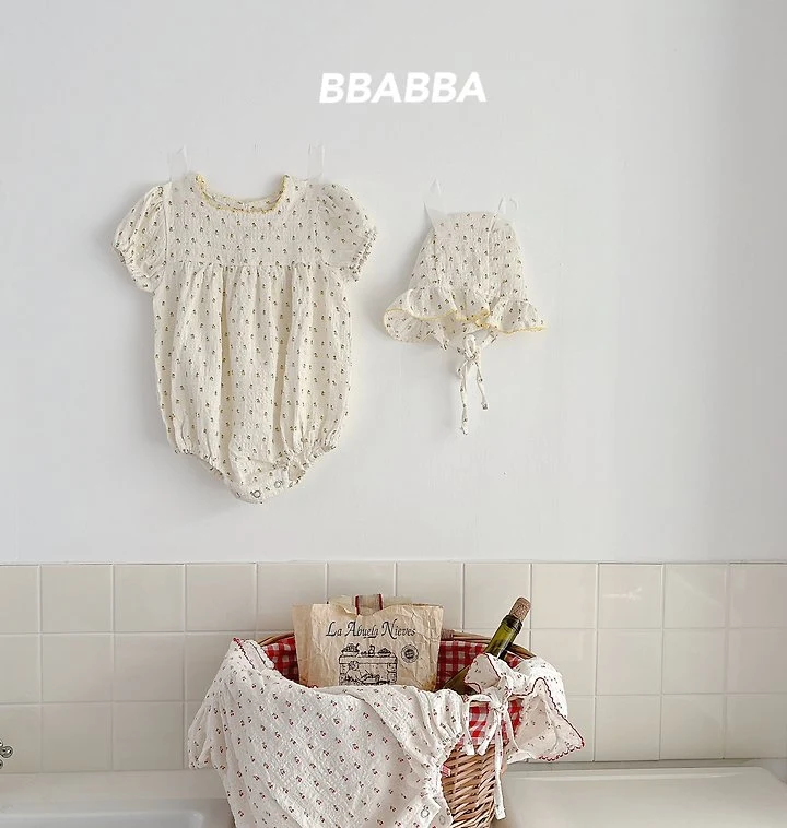 Bbabba - Korean Baby Fashion - #babyboutiqueclothing - Cherry Pin-Cot Frill Bonnet Set - 5