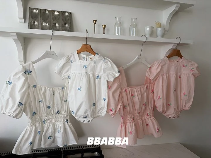 Bbabba - Korean Baby Fashion - #babyclothing - Violet Floral Embroidered Suit - 10