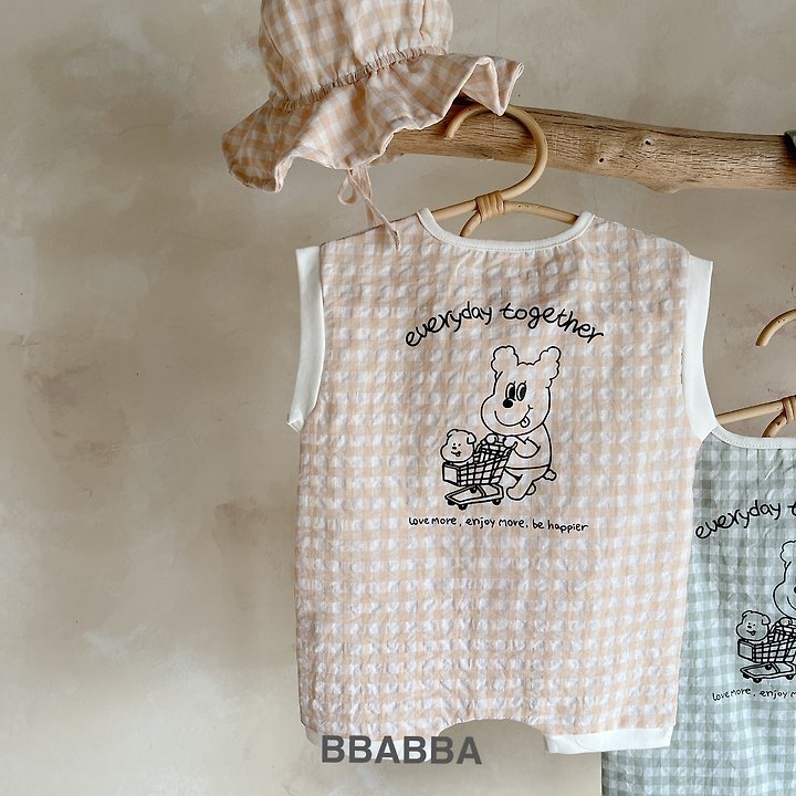 Bbabba - Korean Baby Fashion - #babyfever - Check Bear Suit (Baby) - 7