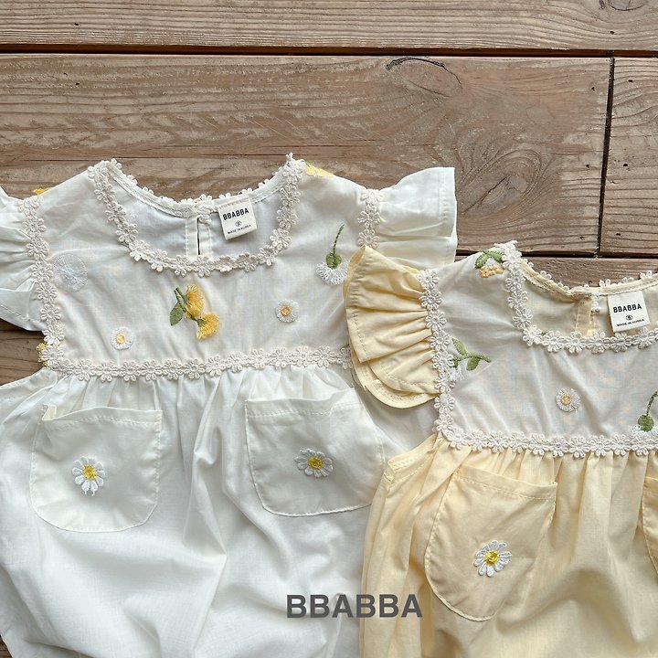 Bbabba - Korean Baby Fashion - #babygirlfashion - Flower Wing Embroidered Suit - 12