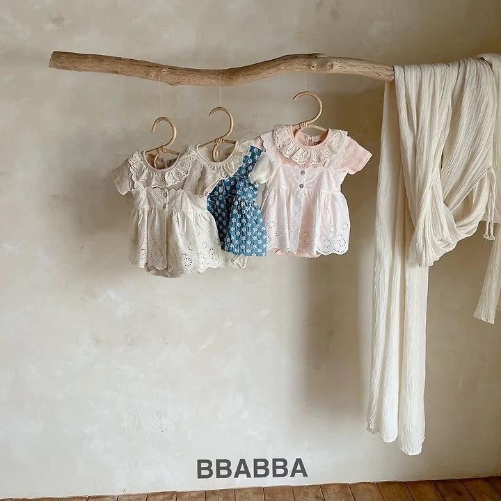 Bbabba - Korean Baby Fashion - #babygirlfashion - Frill Eyelet Suit - 10