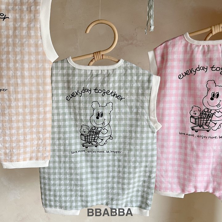 Bbabba - Korean Baby Fashion - #babygirlfashion - Check Bear Suit (Baby) - 8