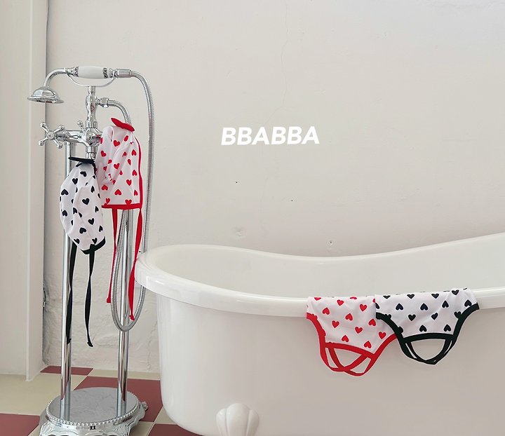 Bbabba - Korean Baby Fashion - #babygirlfashion - Heart Strap Swimsuit (Bonnet Set) - 6