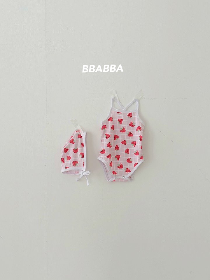 Bbabba - Korean Baby Fashion - #babygirlfashion - Strap Swimsuit (Bonnet Set) - 5