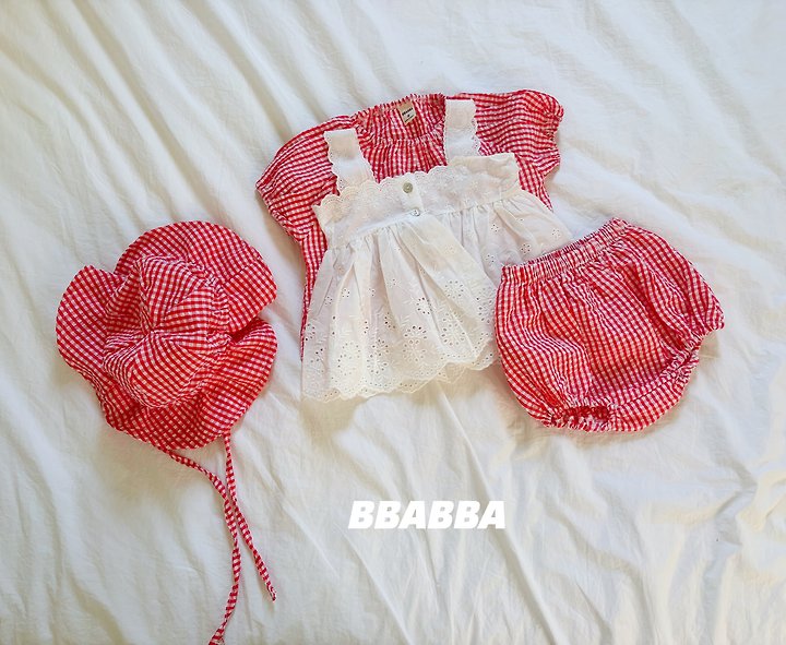 Bbabba - Korean Baby Fashion - #babyfever - Fruit Check Set - 4