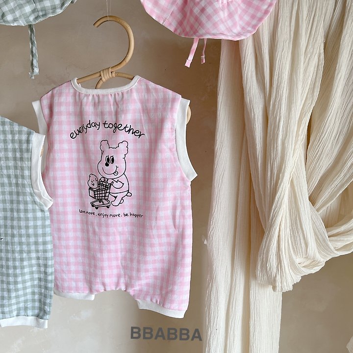Bbabba - Korean Baby Fashion - #babylifestyle - Check Bear Suit (Baby) - 9