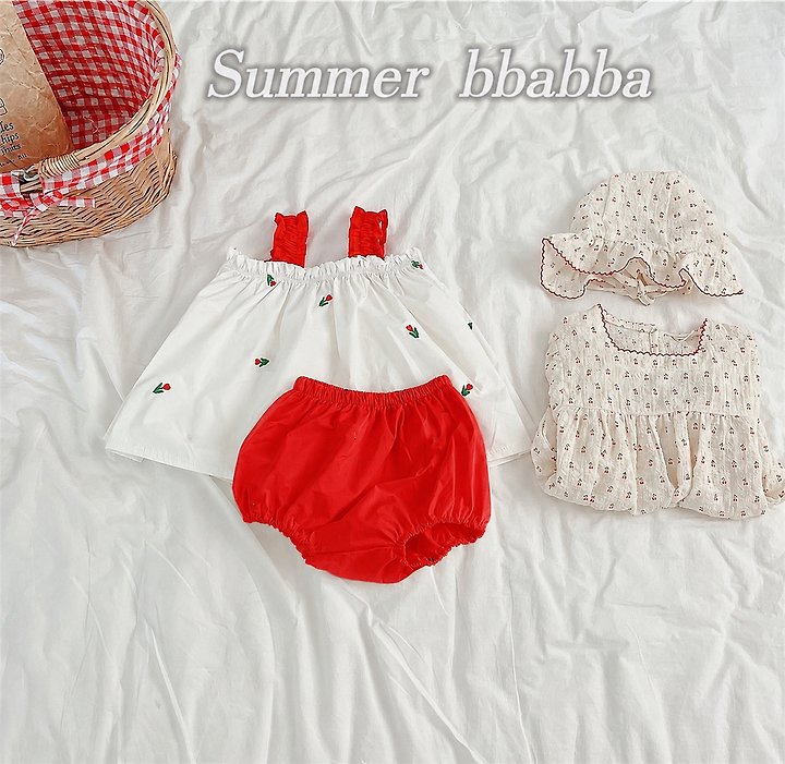 Bbabba - Korean Baby Fashion - #babylifestyle - Tulip Embroidered Mini One-piece - 2