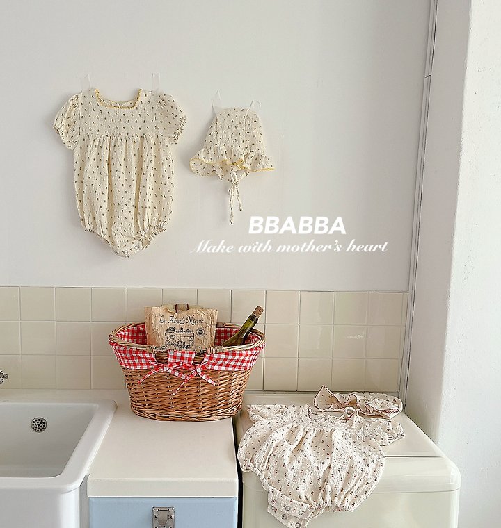 Bbabba - Korean Baby Fashion - #babylifestyle - Cherry Pin-Cot Frill Bonnet Set - 10