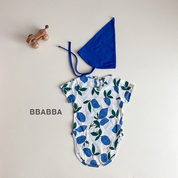Bbabba - Korean Baby Fashion - #babyootd - Summer Lemon Pointed Hat Suit (Bonnet Set) - 3