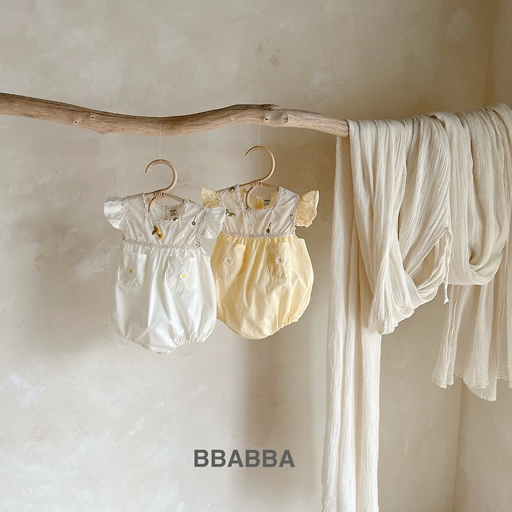 Bbabba - Korean Baby Fashion - #babyoutfit - Flower Wing Embroidered Suit