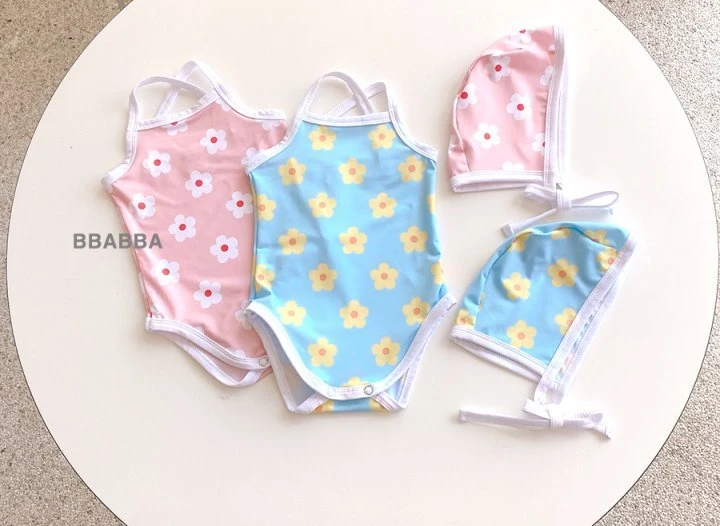 Bbabba - Korean Baby Fashion - #babyoutfit - Strap Swimsuit (Bonnet Set) - 8