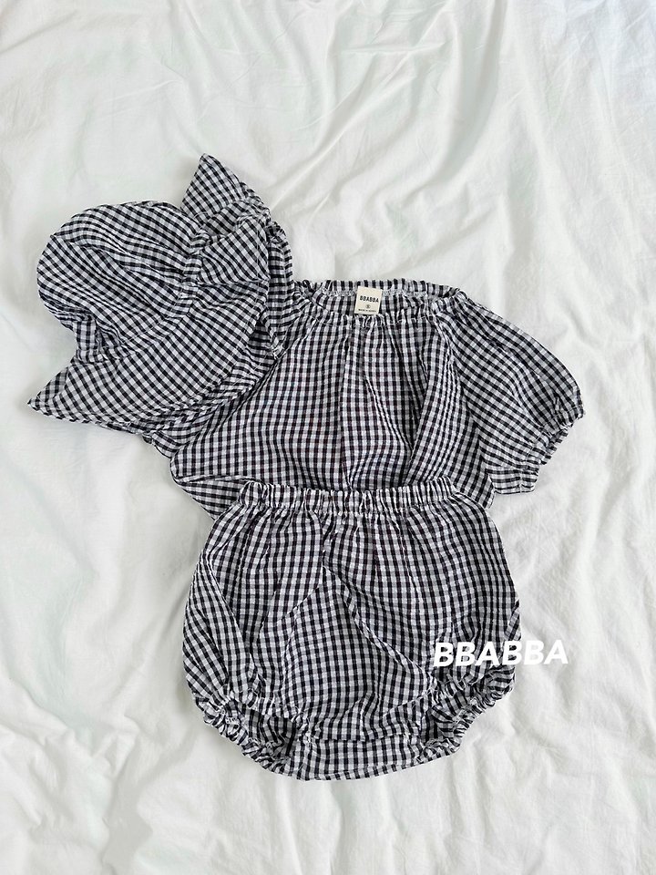 Bbabba - Korean Baby Fashion - #babyoutfit - Fruit Check Set - 8