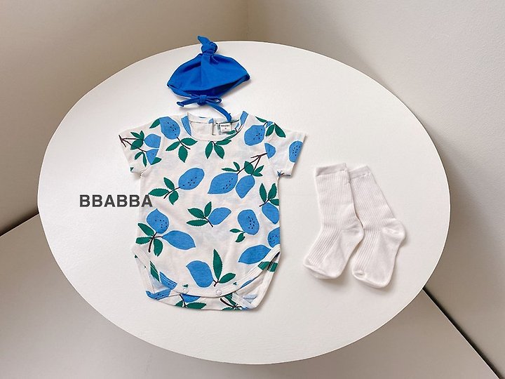 Bbabba - Korean Baby Fashion - #babyootd - Summer Lemon Pointed Hat Suit (Bonnet Set) - 4