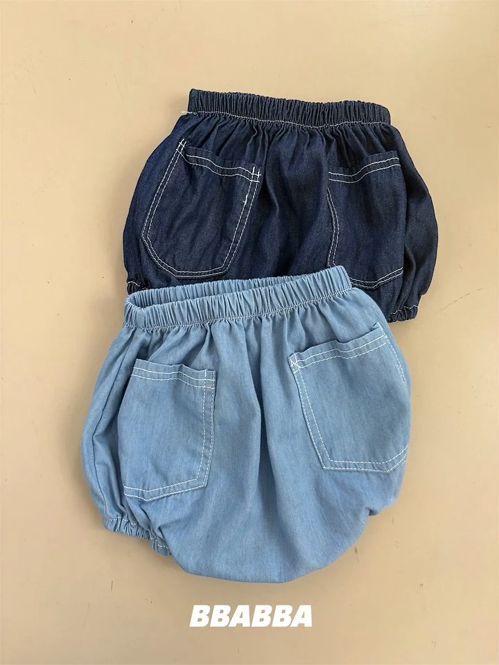 Bbabba - Korean Baby Fashion - #babyoutfit - Summer Stitch Denim Bloomers - 3