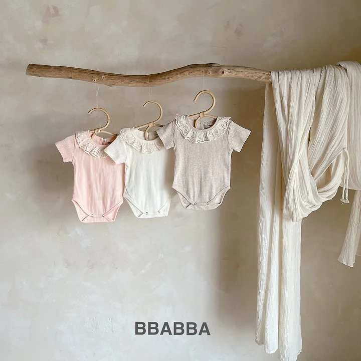 Bbabba - Korean Baby Fashion - #babywear - Frill Eyelet Suit