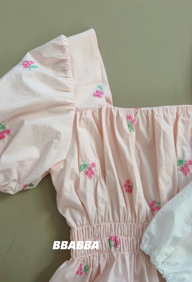 Bbabba - Korean Baby Fashion - #babyoutfit - Violet Floral Embroidered Suit - 4