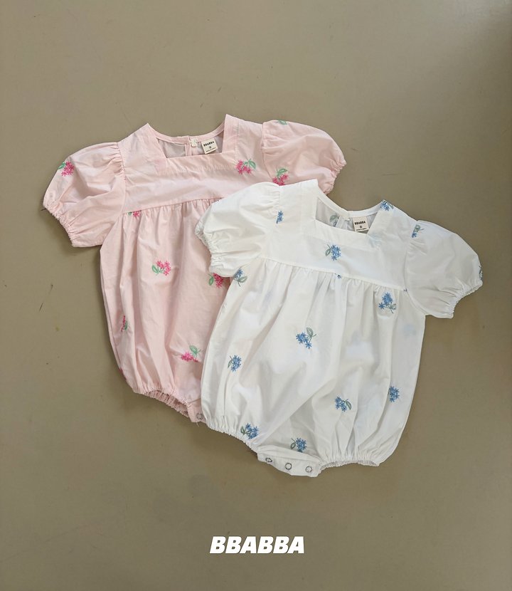 Bbabba - Korean Baby Fashion - #onlinebabyboutique - Violet Floral Embroidered Suit - 5