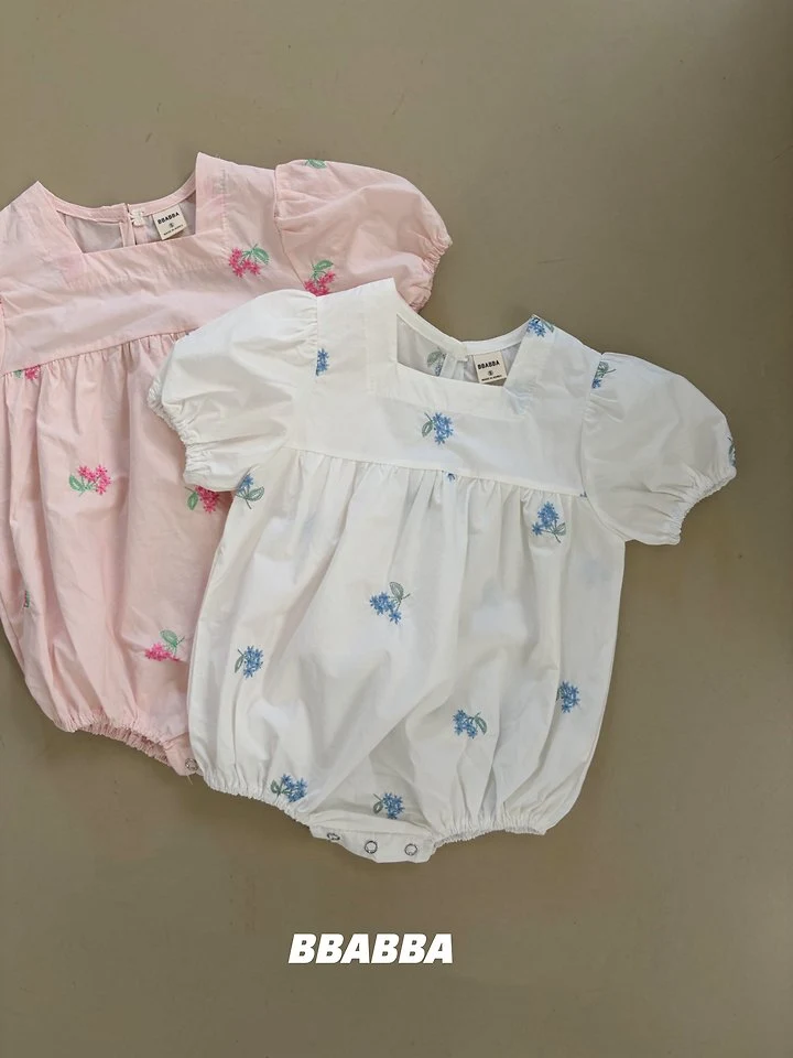 Bbabba - Korean Baby Fashion - #onlinebabyshop - Violet Floral Embroidered Suit - 6