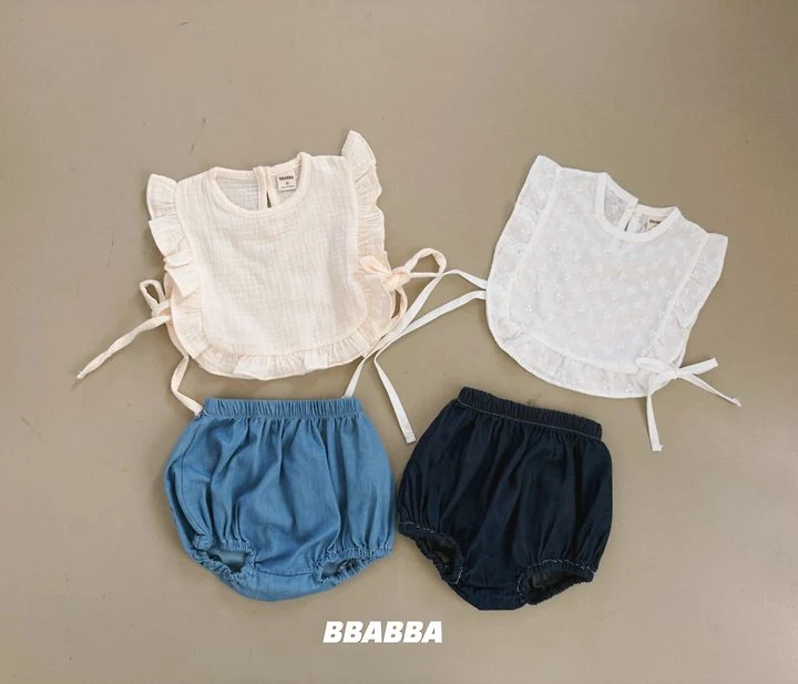 Bbabba - Korean Baby Fashion - #onlinebabyshop - Summer Stitch Denim Bloomers - 7