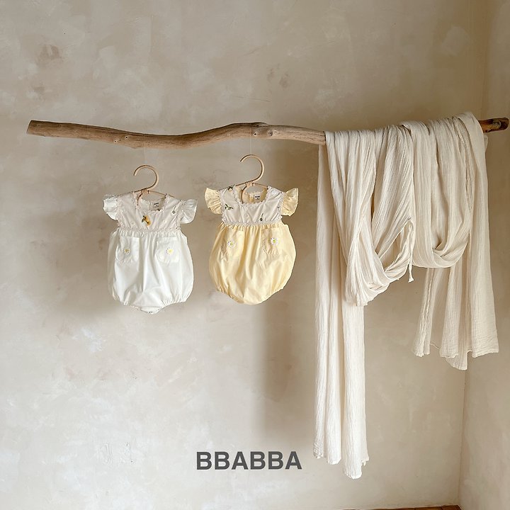 Bbabba - Korean Baby Fashion - #smilingbaby - Flower Wing Embroidered Suit - 6
