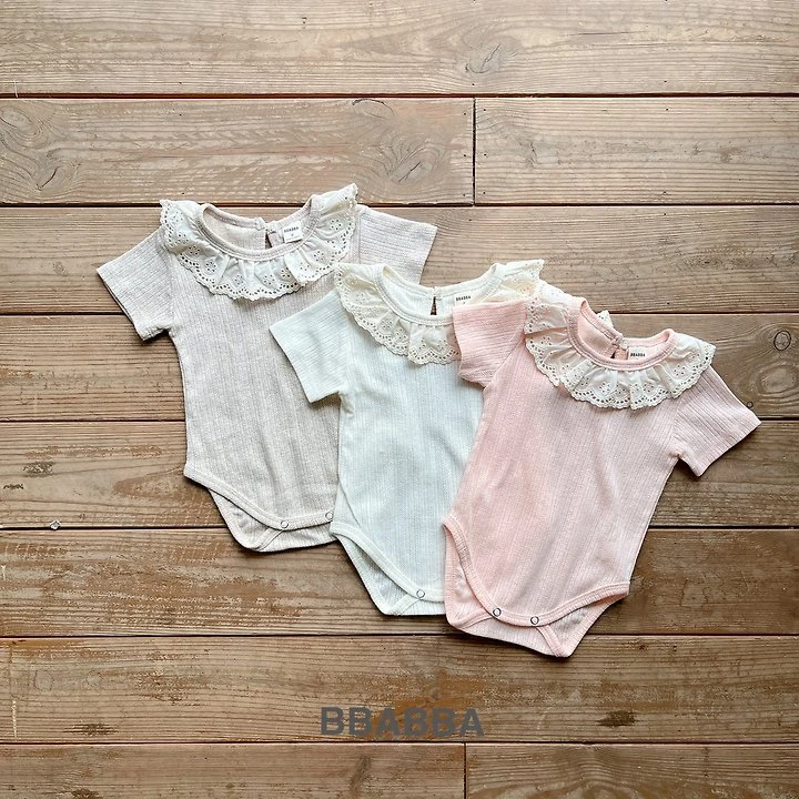 Bbabba - Korean Baby Fashion - #onlinebabyshop - Frill Eyelet Suit - 4