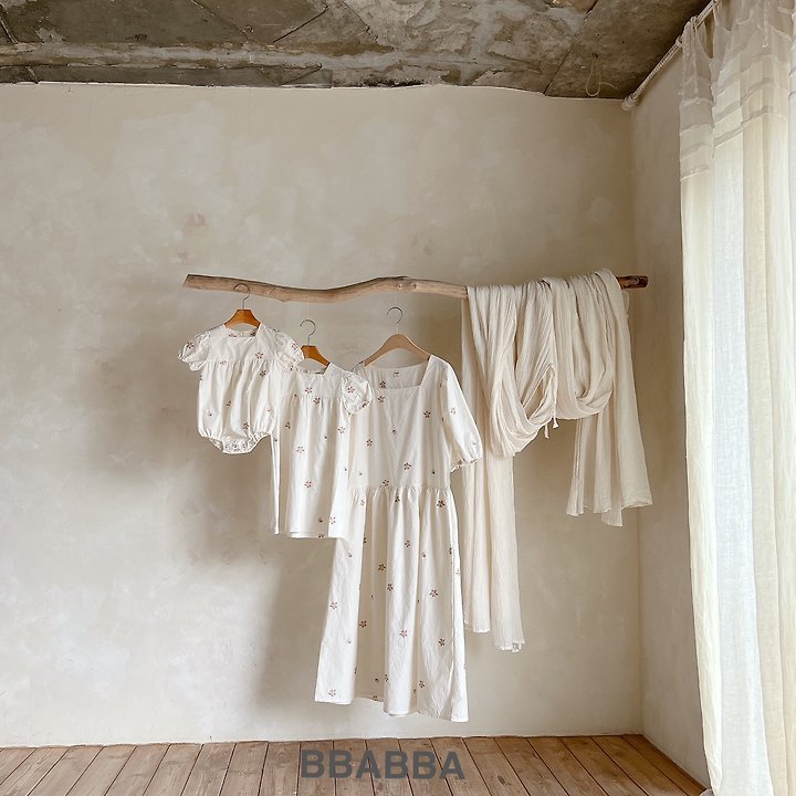 Bbabba - Korean Women Fashion - #romanticstyle - Summer Riella Embroidery One-piece (Mom) - 2