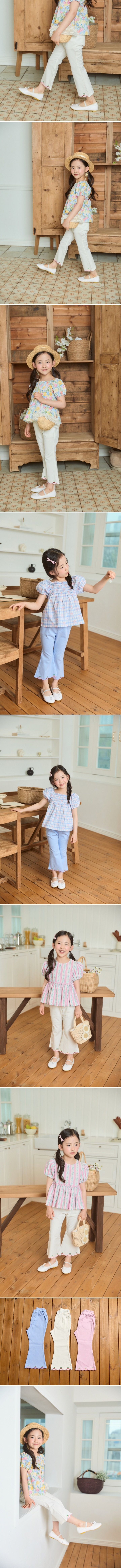 Bbb - Korean Children Fashion - #todddlerfashion - Embroidered Flare Pants - 2