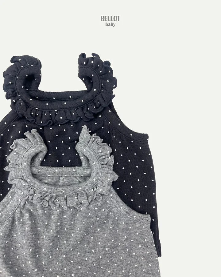 Bellot - Korean Baby Fashion - #babyboutique - Bebe Dotty Frill Sleeveless Top - 3