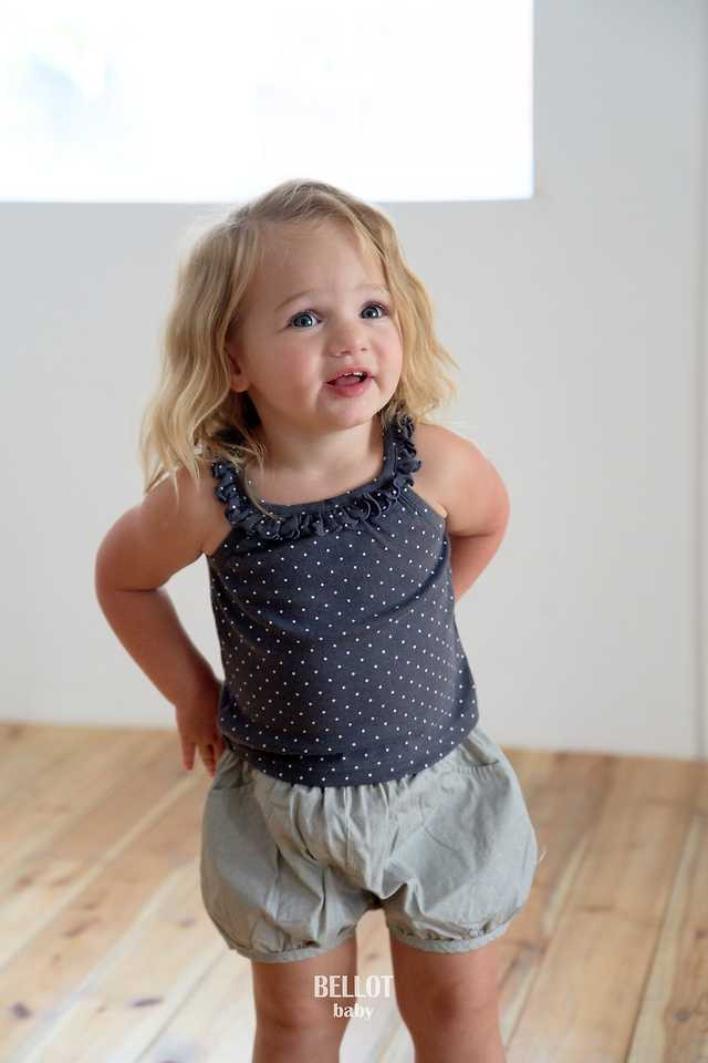 Bellot - Korean Baby Fashion - #babyfashion - Bebe Dotty Frill Sleeveless Top - 6