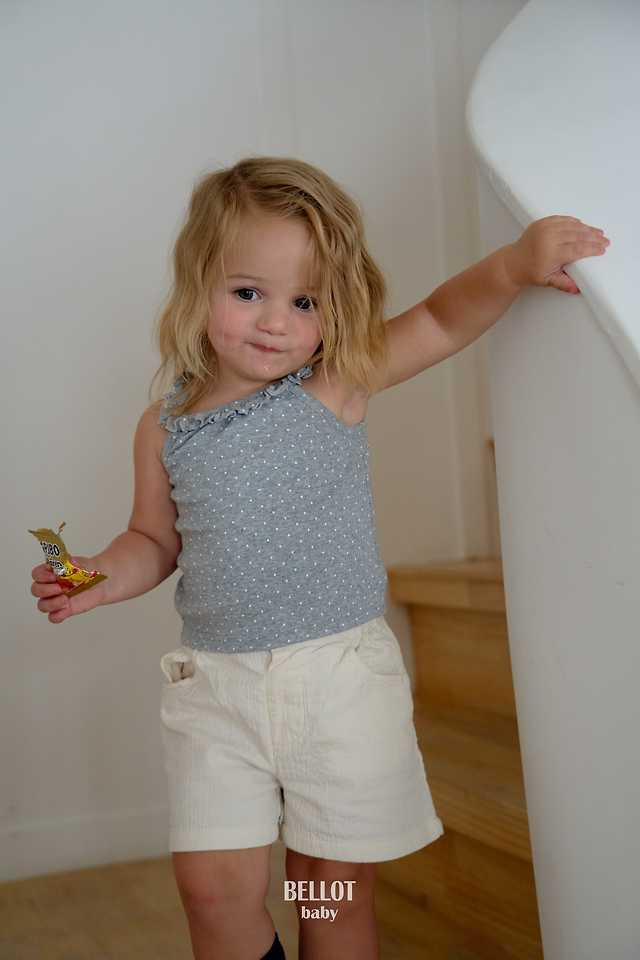 Bellot - Korean Baby Fashion - #babyoninstagram - Bebe Dotty Frill Sleeveless Top - 10