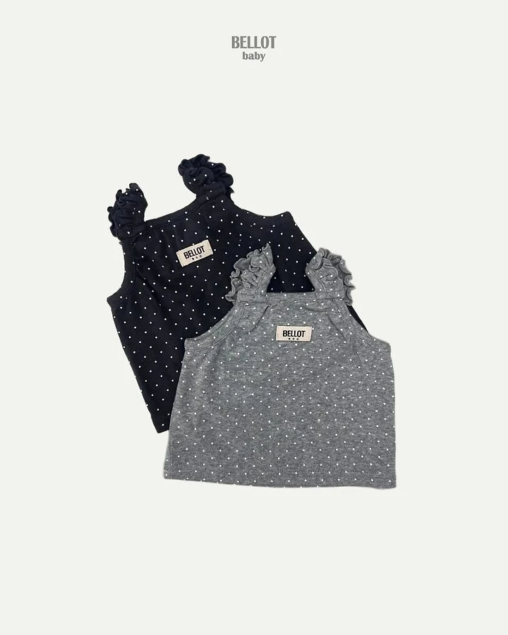 Bellot - Korean Baby Fashion - #smilingbaby - Bebe Dotty Frill Sleeveless Top - 2