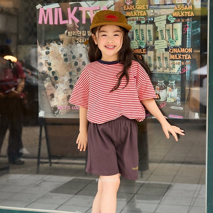 Black Bean - Korean Children Fashion - #kidsshorts - Peanut Tee - 12
